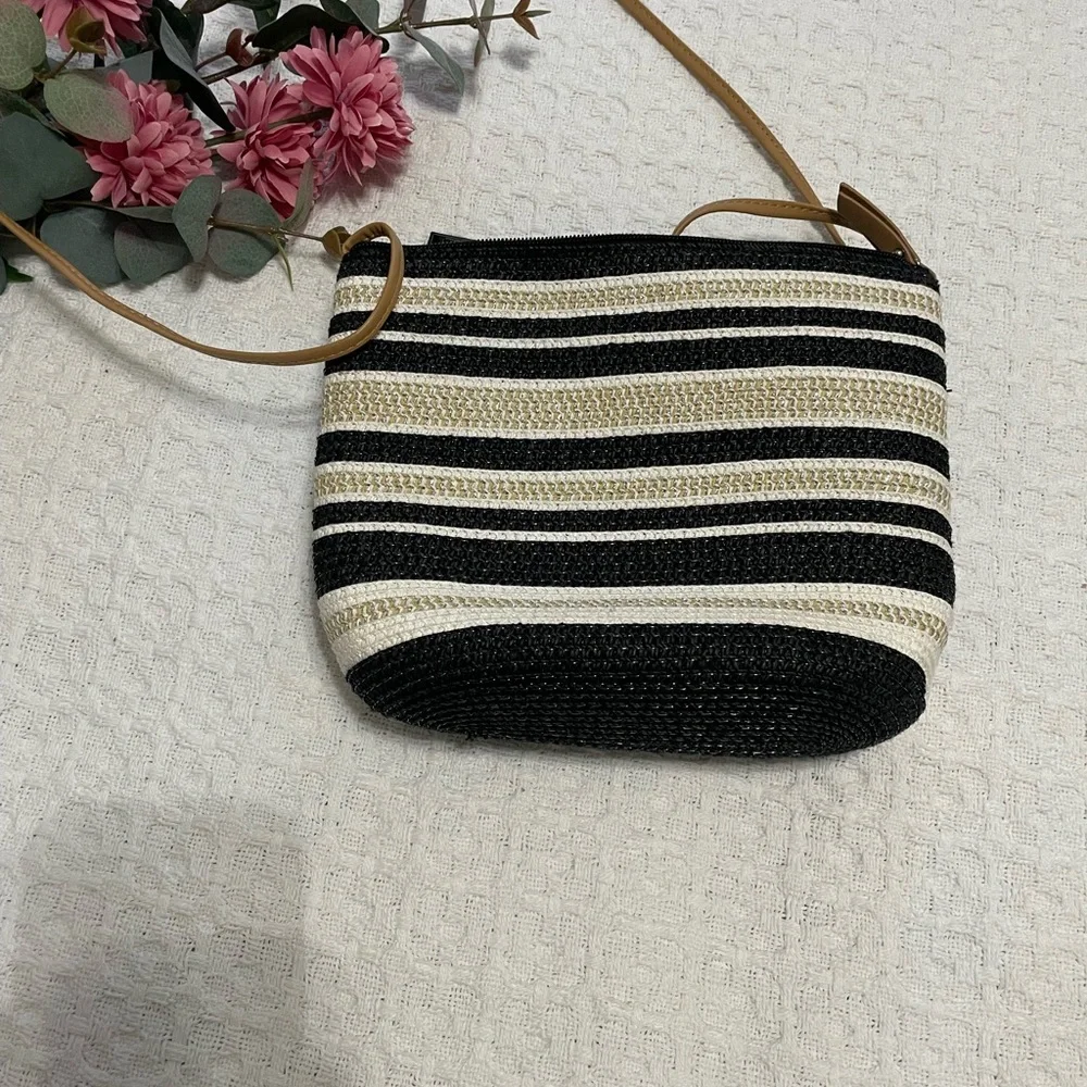 Striped‎ Black and Cream Women's Bag